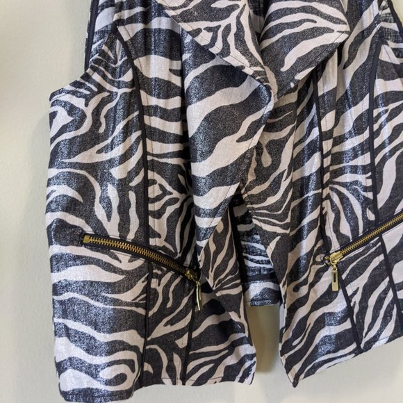Chico's Foiled Zebra Print Vest - Picture 3 of 8